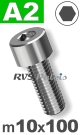 m10x100mm / per stuk - cilinderkopschroef A2