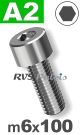 m6x100mm / per stuk - cilinderkopschroef A2