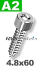 4,8x60mm / per stuk - plaatschroef  SW  A2