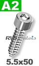 5,5x50mm / per stuk - plaatschroef  SW  A2