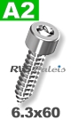 6,3x60mm / per stuk - plaatschroef  SW  A2