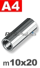 m10x20 / per stuk - koppelmoer (rond) A4