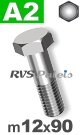 m12x90mm / per stuk - zeskantbout A2