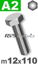 m12x110mm / per stuk - zeskanttapbout A2