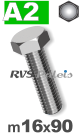 m16x90mm / per stuk - zeskanttapbout A2