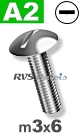 m3x6mm / per stuk - bolkopschroef A2