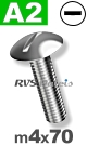 m4x70mm / per stuk - bolkopschroef A2
