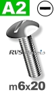 m6x20mm / per stuk - bolkopschroef A2