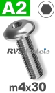 m4x30mm / per stuk - laagbolkopflensschroef A2