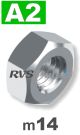 m14 / per stuk - zeskantmoer A2