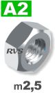 m2.5 / per stuk - zeskantmoer A2