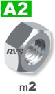 m2 / per stuk - zeskantmoer A2