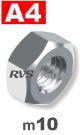 m10 / per stuk - zeskantmoer A4