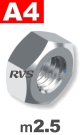 m2.5 / per stuk - zeskantmoer A4