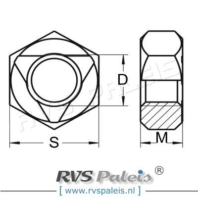 m16 / verp. 50 st. - borgmoer geheel metaal A4