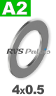 4x8x0,5mm / per stuk - pasring A2