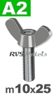 m10x25mm / per stuk - vleugelbout A2