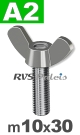 m10x30mm / per stuk - vleugelbout A2
