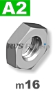m16 / per stuk - lage zeskantmoer A2