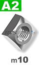 m10 / per stuk - vierkantmoer A2