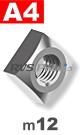 m12 / per stuk - vierkantmoer A4
