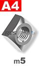 m5 / per stuk - vierkantmoer A4