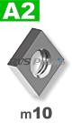 m10 / per stuk - vierkantmoer A2