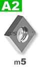 m5 / per stuk - vierkantmoer A2