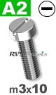 m3x10mm / per stuk - cilinder schroef A2