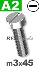 m3x45mm / per stuk - cilinder schroef A2
