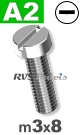 m3x8mm / per stuk - cilinder schroef A2
