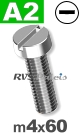 m4x60mm / per stuk - cilinder schroef A2