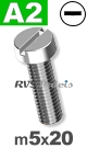 m5x20mm / per stuk - cilinder schroef A2