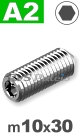 m10x30mm / per stuk - stelschroef (kegelpunt) A2