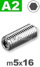m5x16mm / per stuk - stelschroef (kegelpunt) A2
