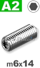 m6x14mm / per stuk - stelschroef (kegelpunt) A2