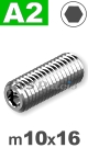 m10x16mm / per stuk - stelschroef (kratereind) A2
