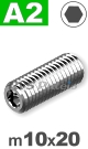 m10x20mm / per stuk - stelschroef (kratereind) A2