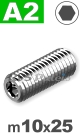 m10x25mm / per stuk - stelschroef (kratereind) A2