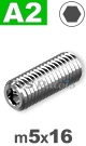m5x16mm / per stuk - stelschroef (kratereind) A2