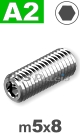 m5x8mm / per stuk - stelschroef (kratereind) A2