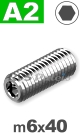m6x40mm / per stuk - stelschroef (kratereind) A2