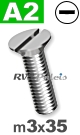 m3x35mm / per stuk - verzonken schroef A2