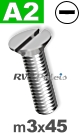 m3x45mm / per stuk - verzonken schroef A2