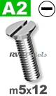 m5x12mm / per stuk - verzonken schroef A2