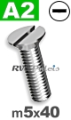 m5x40mm / per stuk - verzonken schroef A2
