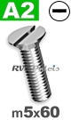 m5x60mm / per stuk - verzonken schroef A2