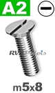 m5x8mm / per stuk - verzonken schroef A2