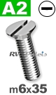 m6x35mm / per stuk - verzonken schroef A2