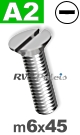 m6x45mm / per stuk - verzonken schroef A2